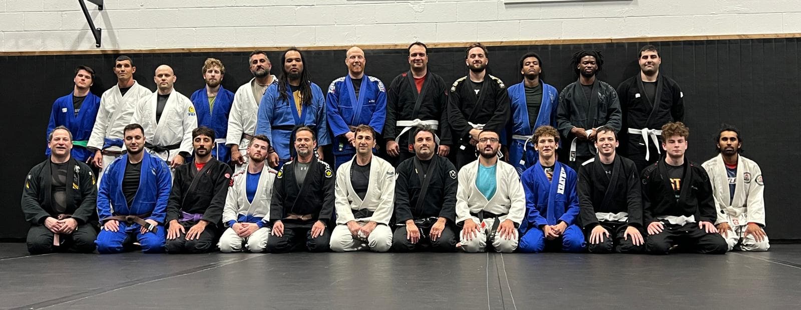 Adult gi Brazilian jiu-jitsu students at United Grappling Club in Vaughan